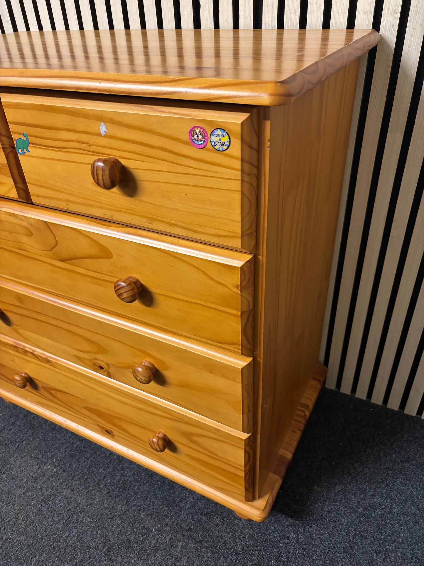 3+2 solid pine chest of drawers (H 83 x W 81 x D 43 cm) 43660