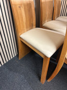 Switch Solid oak curved dining chair with cream leatherette seat (SET OF 6) 43668 3 image