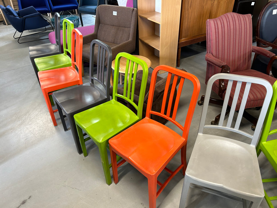 Polyprop EMECO stacking chair in orange colour