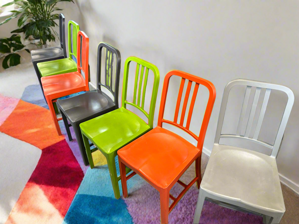 Polyprop EMECO stacking chair in orange colour
