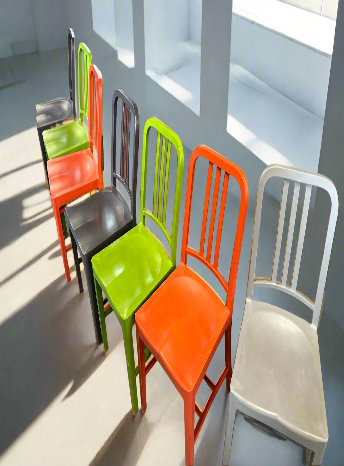 Polyprop EMECO stacking chair in orange colour
