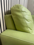 Modern lime green leather corner sofa with right-hand chaise lounge. (L 250 x W 160 cm)  44807