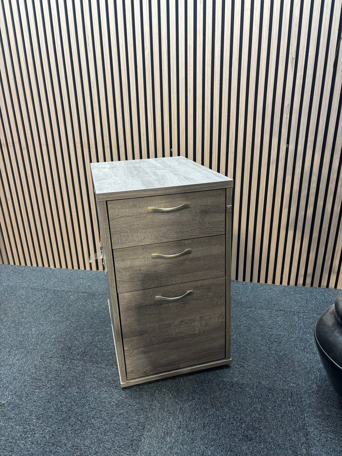 Wooden 600 desk high pedestal  (600mm deep) - Grey Oak