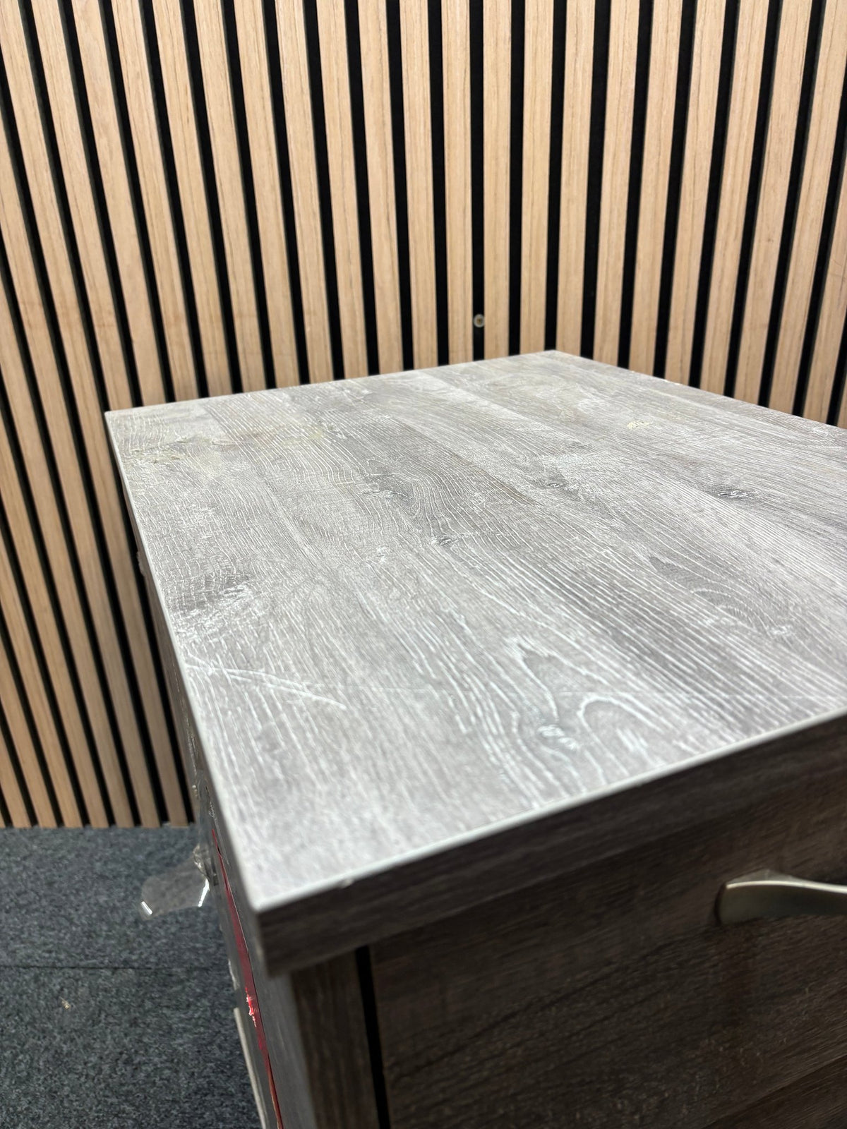 Wooden 600 desk high pedestal  (600mm deep) - Grey Oak