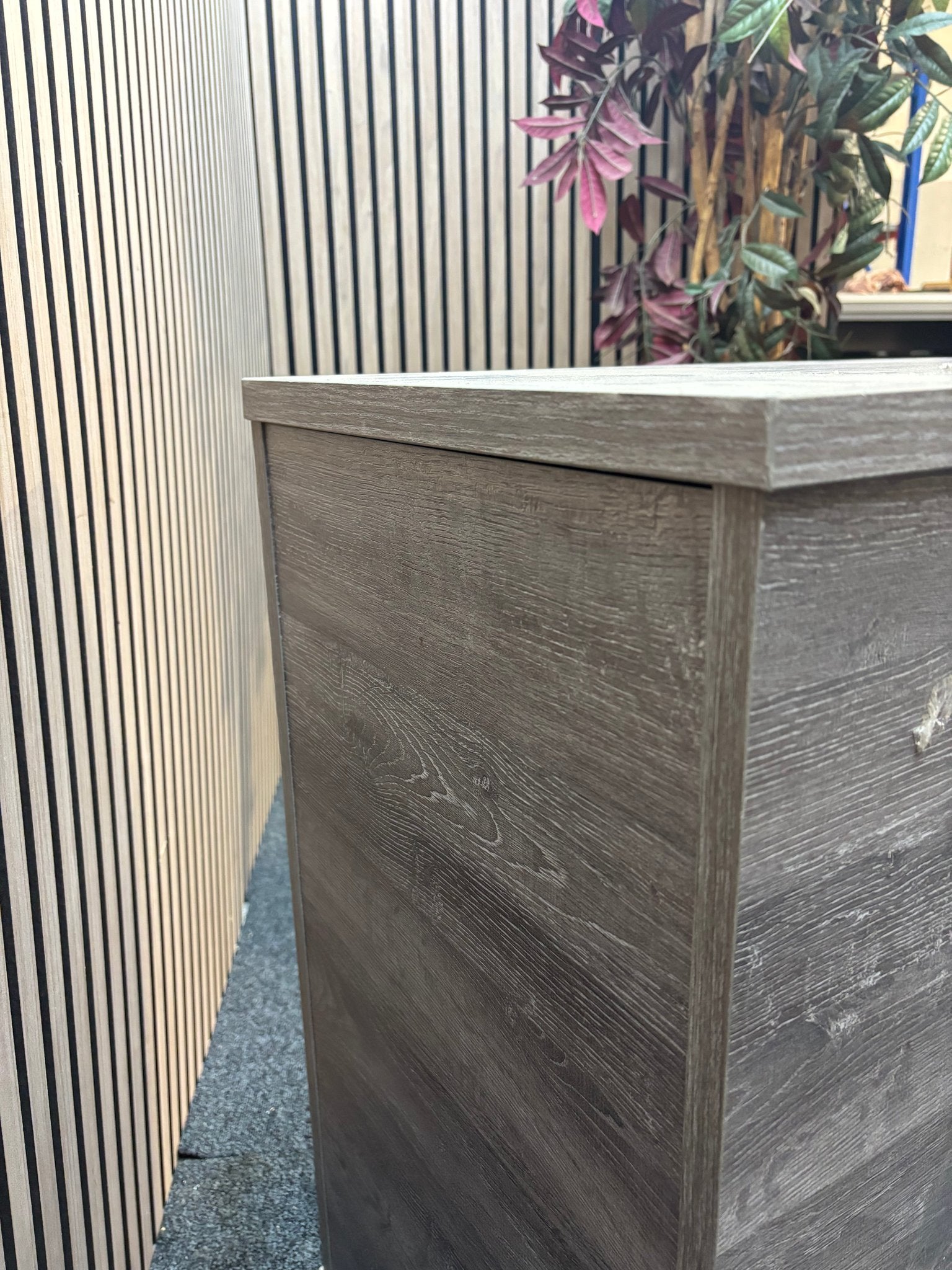 Wooden 600 desk high pedestal  (600mm deep) - Grey Oak