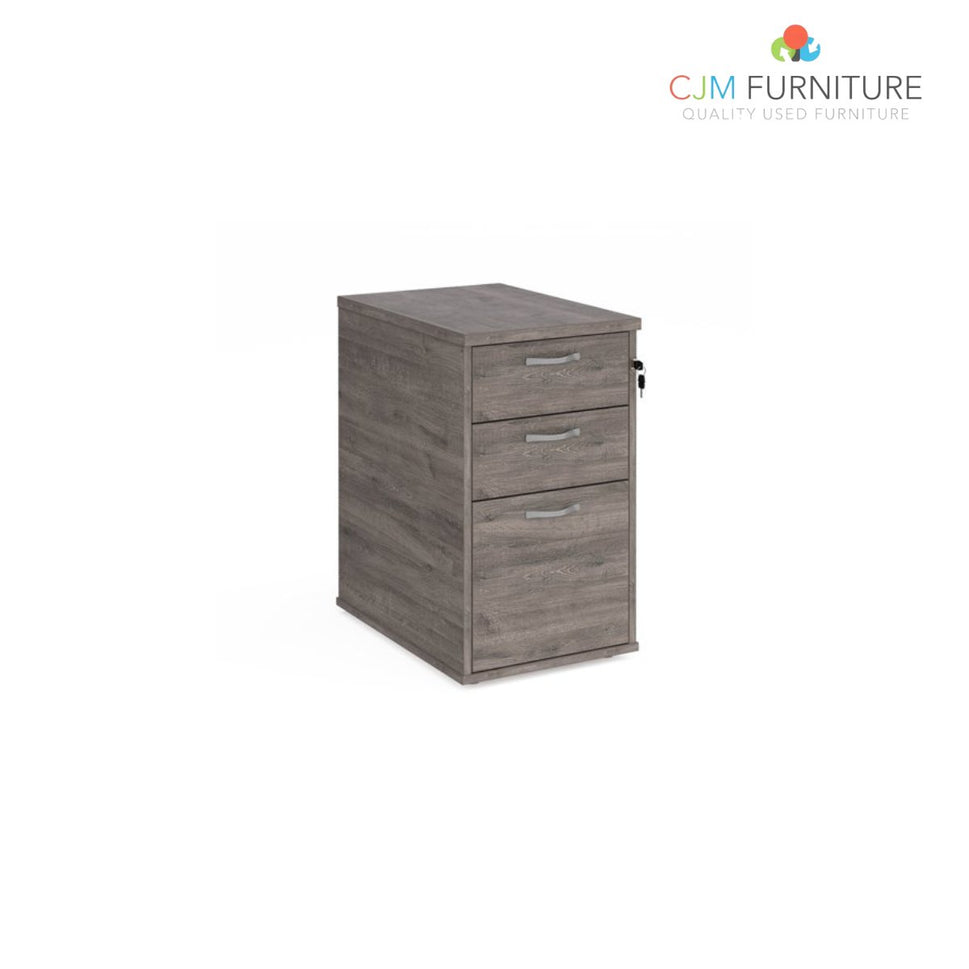 Wooden 600 desk high pedestal  (600mm deep) - Grey Oak