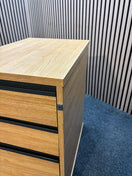 Wooden 600 desk high pedestal (600mm deep) in oak