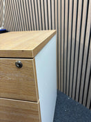 Wooden 600 desk high pedestal (600mm deep) - Oak/White