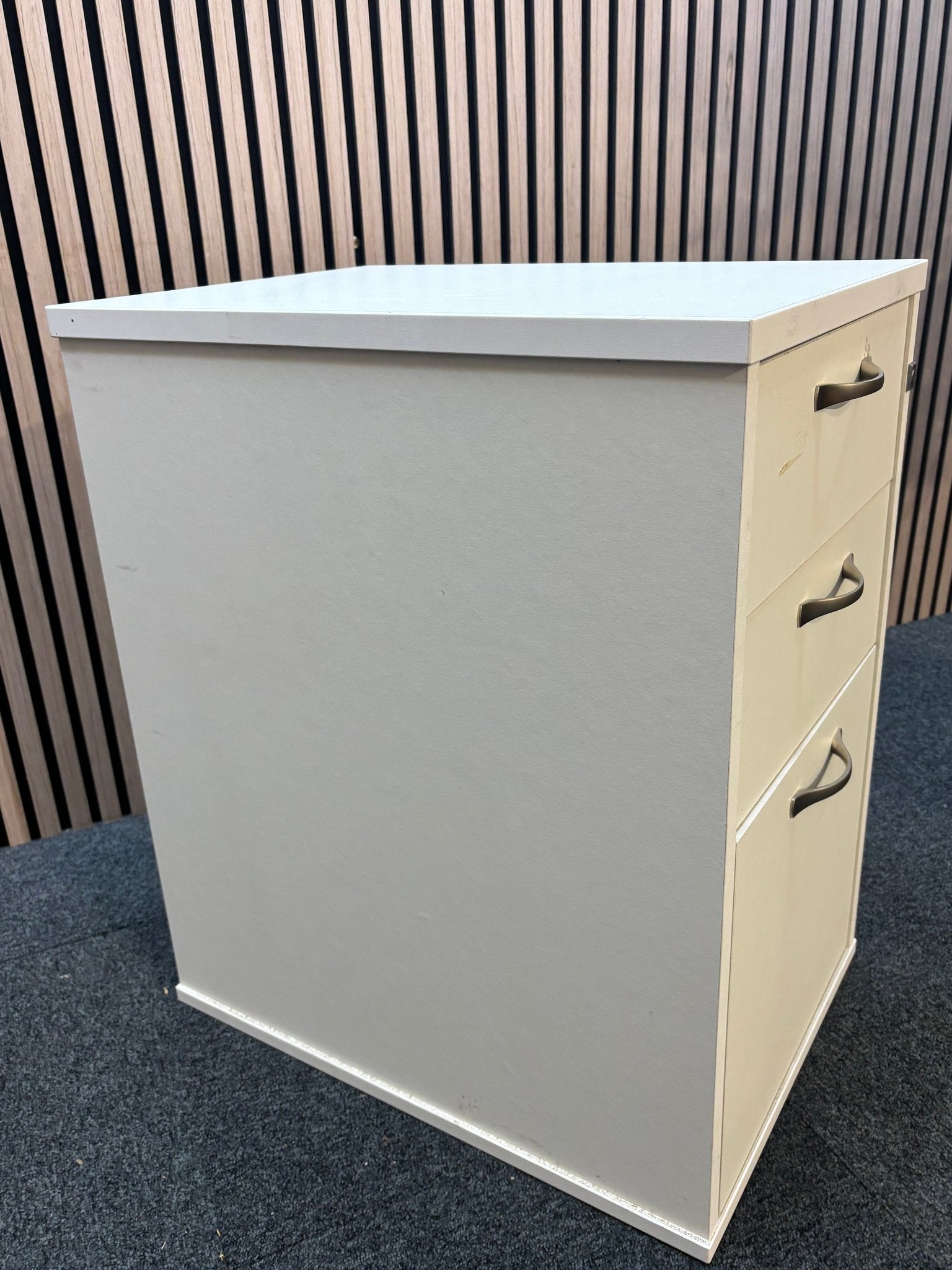 Wooden 600 desk high pedestal (600mm deep) in white