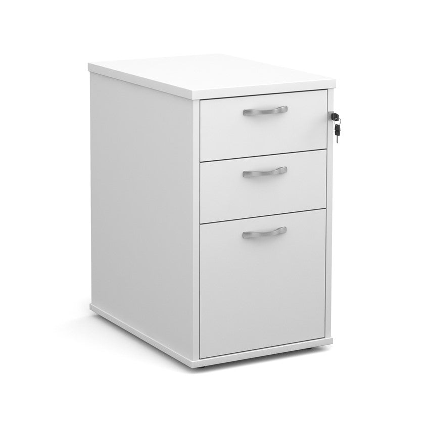 Wooden 600 desk high pedestal (600mm deep) in white