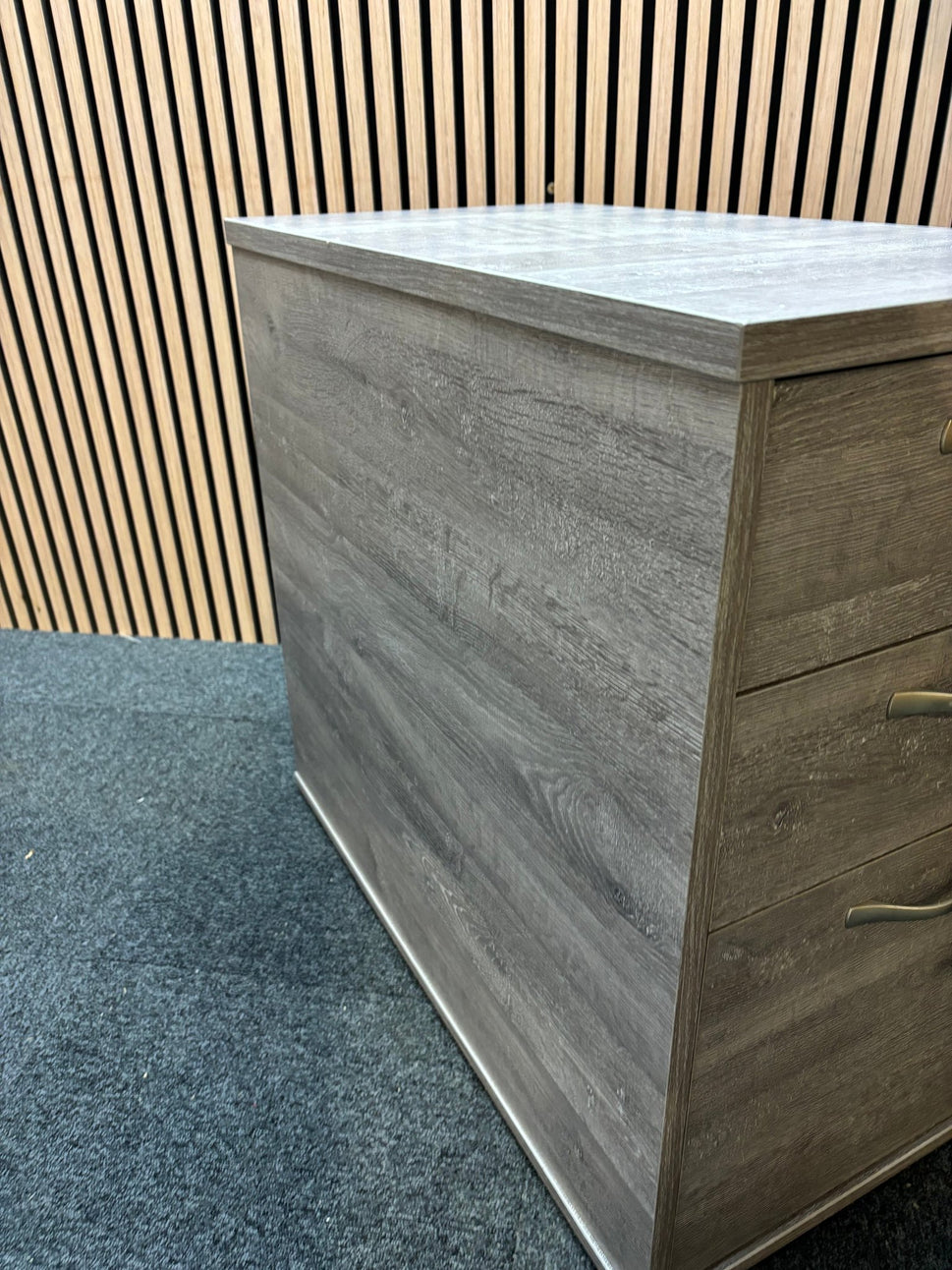Wooden 800 desk high pedestal  (800mm deep) - Grey Oak