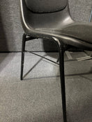 Black chrome framed polyprop stacking chair with black fabric seat LARGE QTY IN STOCK