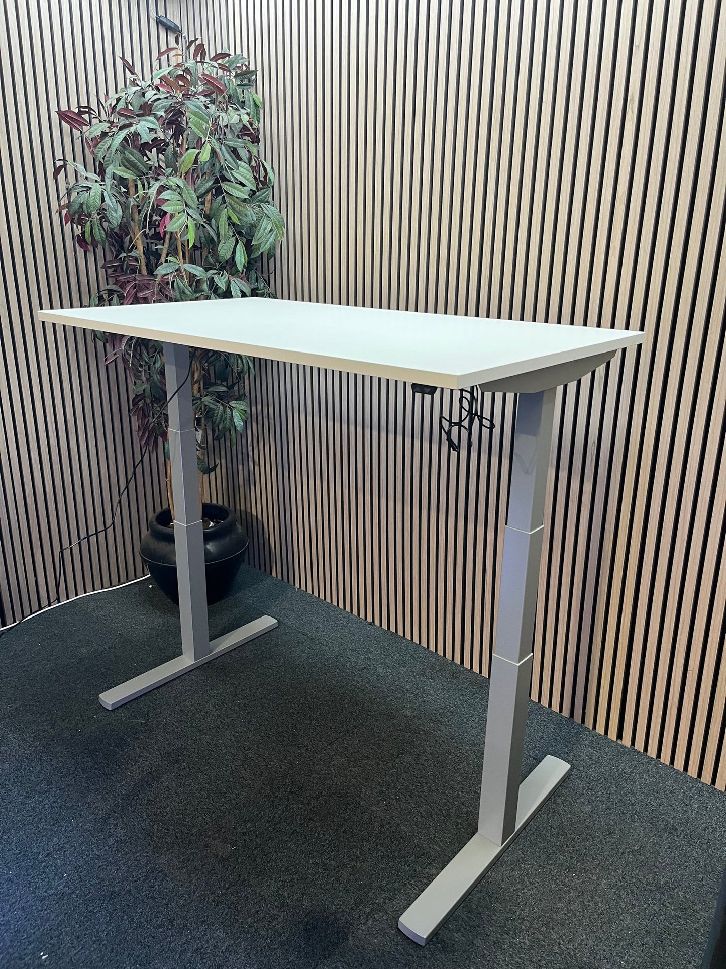NEW Elevate twin motor height adjustable desk frame in silver with chosen desk tops from 1400-1600L in a choice of colours