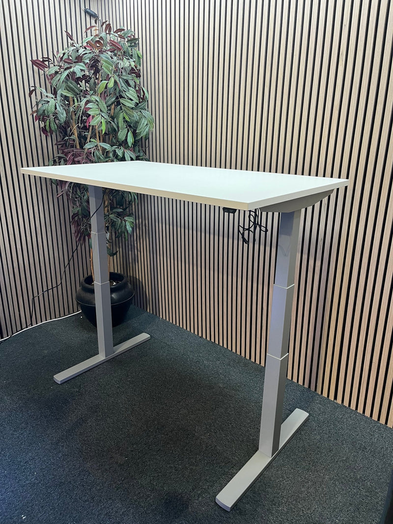 NEW Elevate twin motor height adjustable desk frame in silver with chosen desk tops from 1400-1600L in a choice of colours
