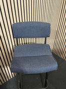 Ex-Demo Highback Navy  Fabric Stool w/ Foot Rest