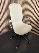 Ikea Style Cream Fabric Swivel Chair