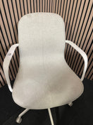 Ikea Style Cream Fabric Swivel Chair