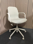 Ikea Style Cream Fabric Swivel Chair