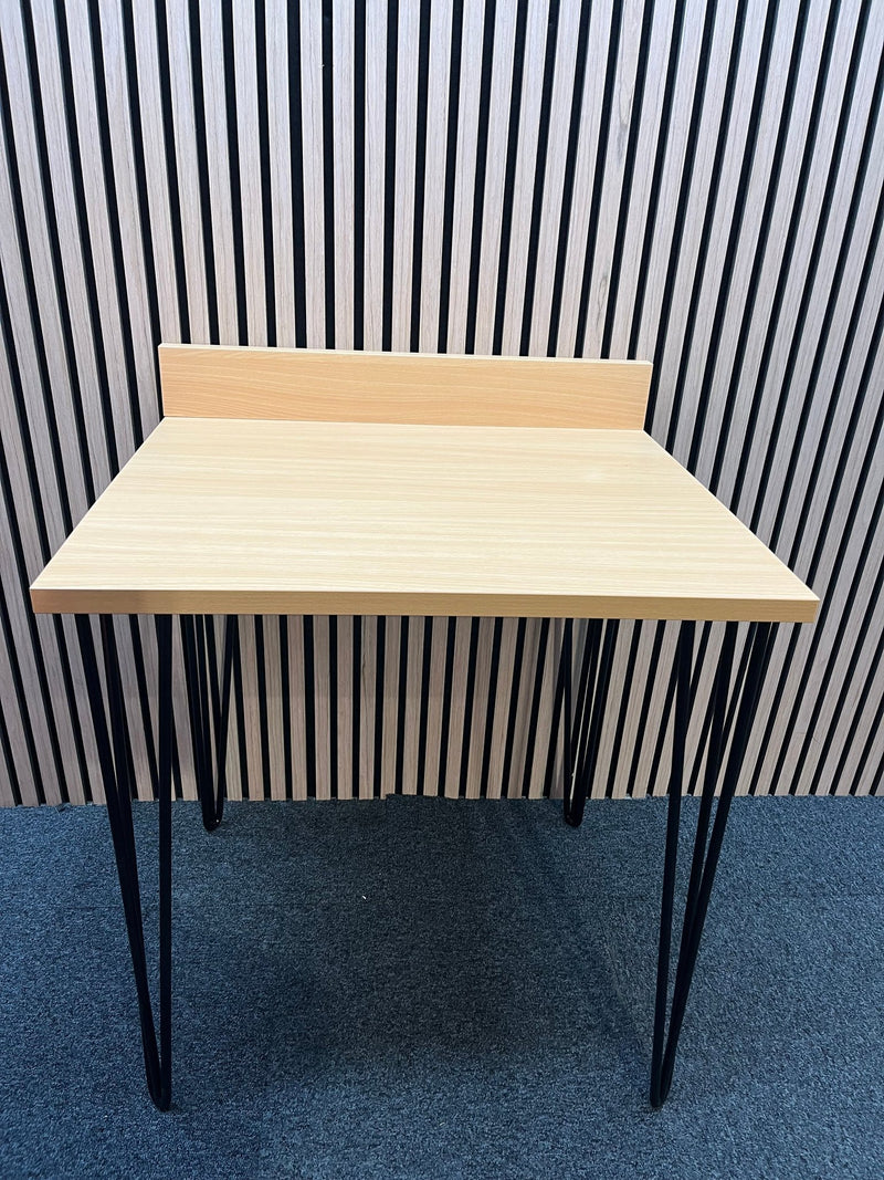 Beech laminate laptop study desk (W 60 x D 70 cm) with metal legs