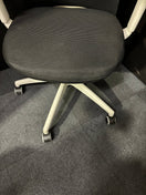 Sway black mesh back adjustable operator chair with black fabric seat, grey frame and base