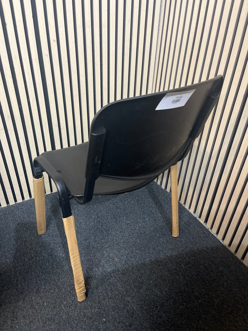 NEW black plastic taurus stacking chair with solid metal frame - image 2