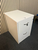 Wooden 2 drawer filing cabinet with silver handles 730mm high - Various wood finishes  (730H x 480W x 650D)