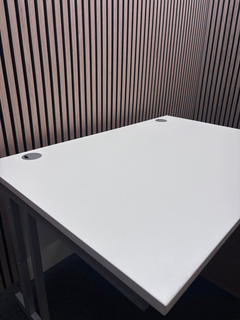New White 1200 x 800 top with oak desk high pedestal - price Inc 23% VAT - image 4