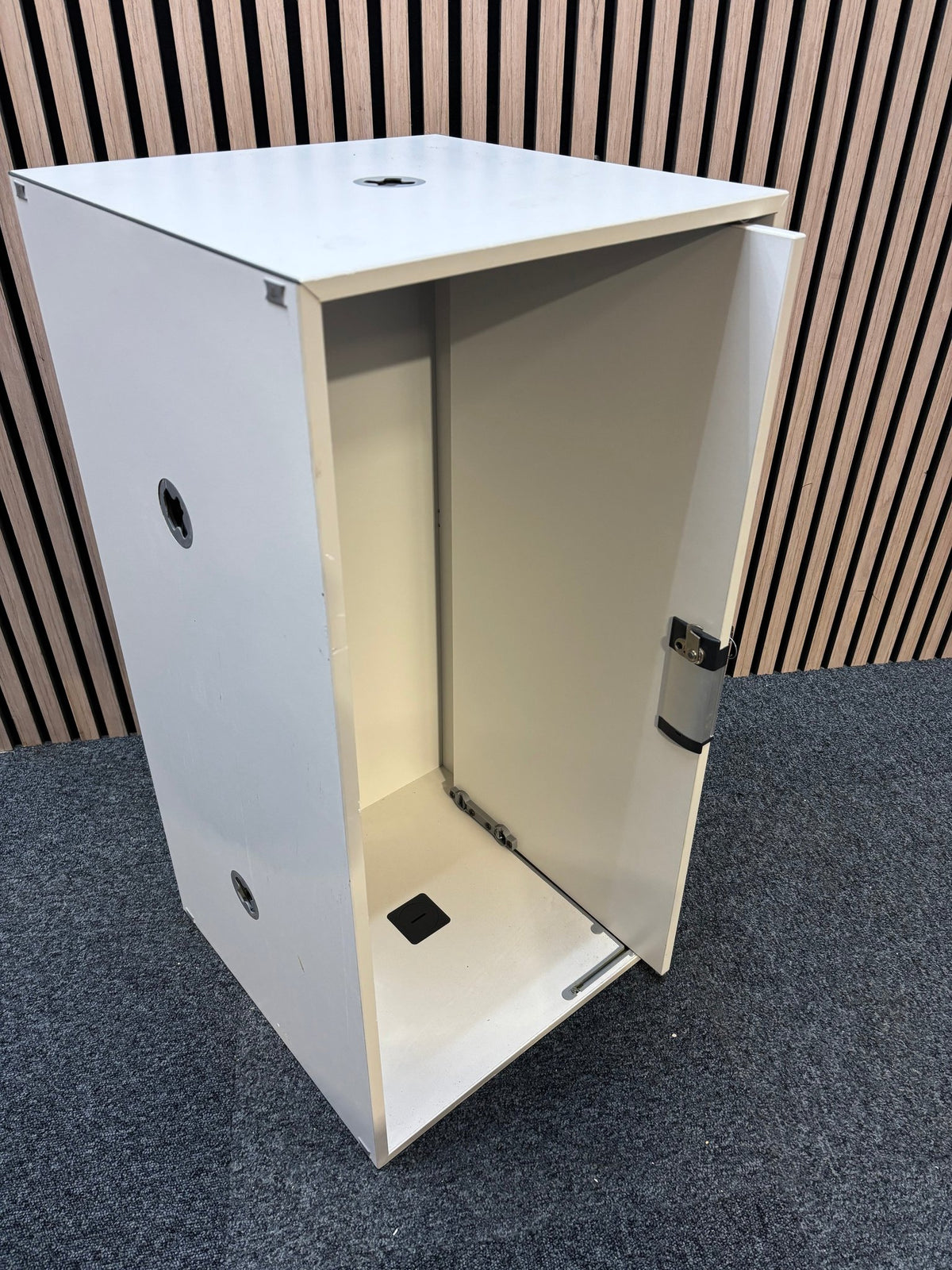 White wooden small 1 door storage unit (H 80 x W 40 x D 40 cm)