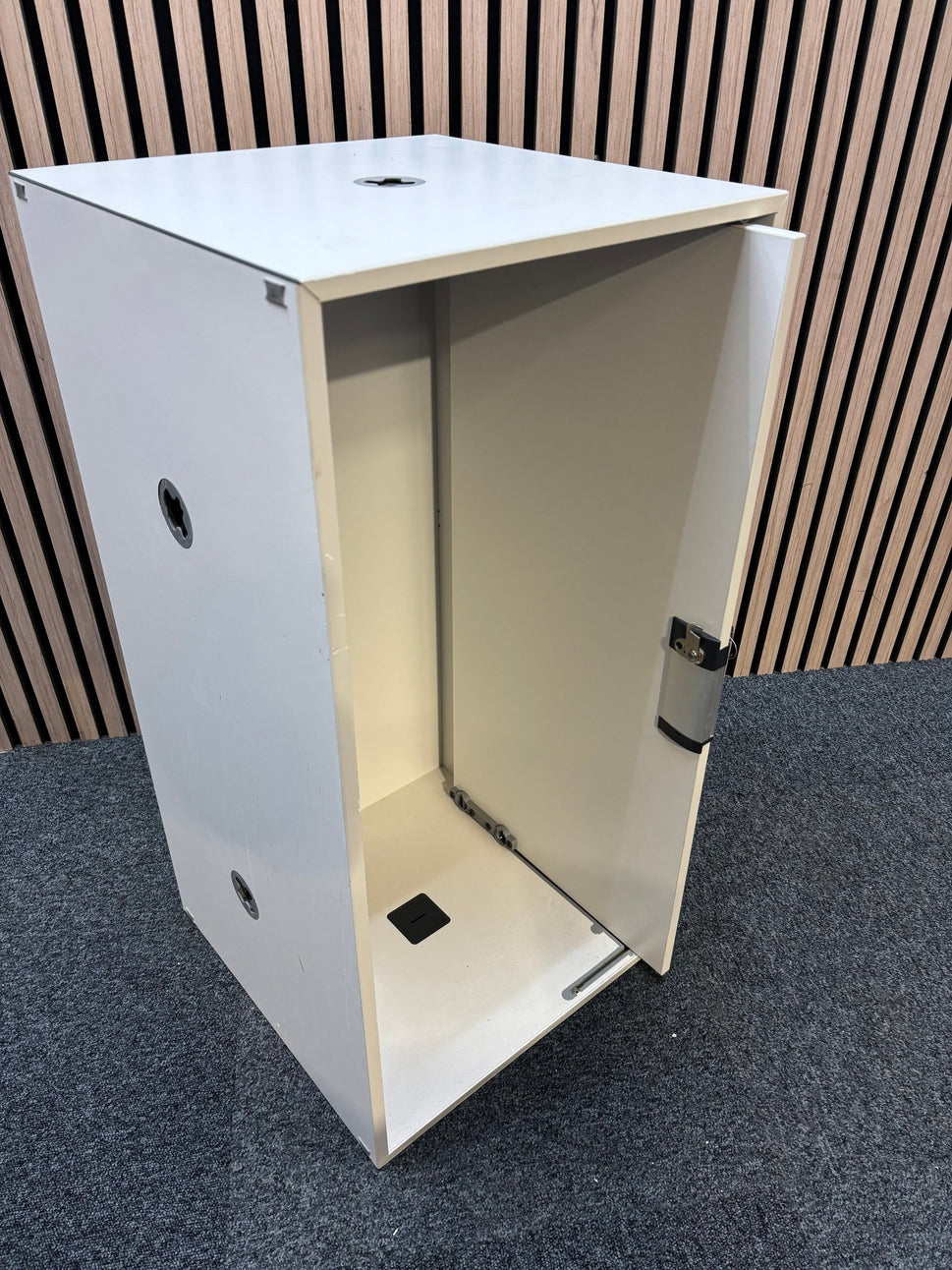 White wooden small 1 door storage unit (H 80 x W 40 x D 40 cm)