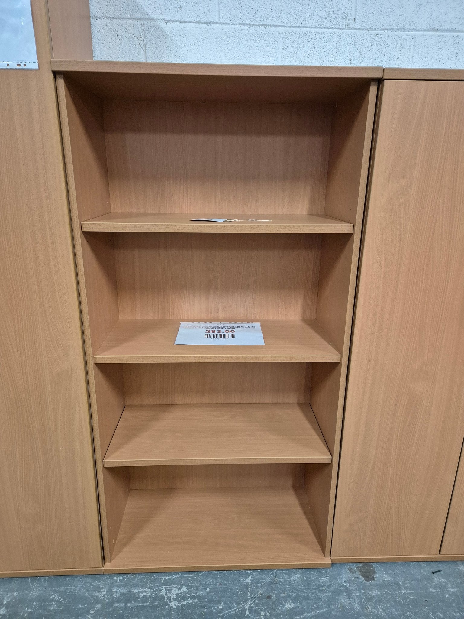 IB1600BCH (BRAND NEW AVAILABLE IN WHITE OR BEECH ONLY)  1600 Bookcase, 4 Adjustable Shelves, 1600H x 400D x 800W