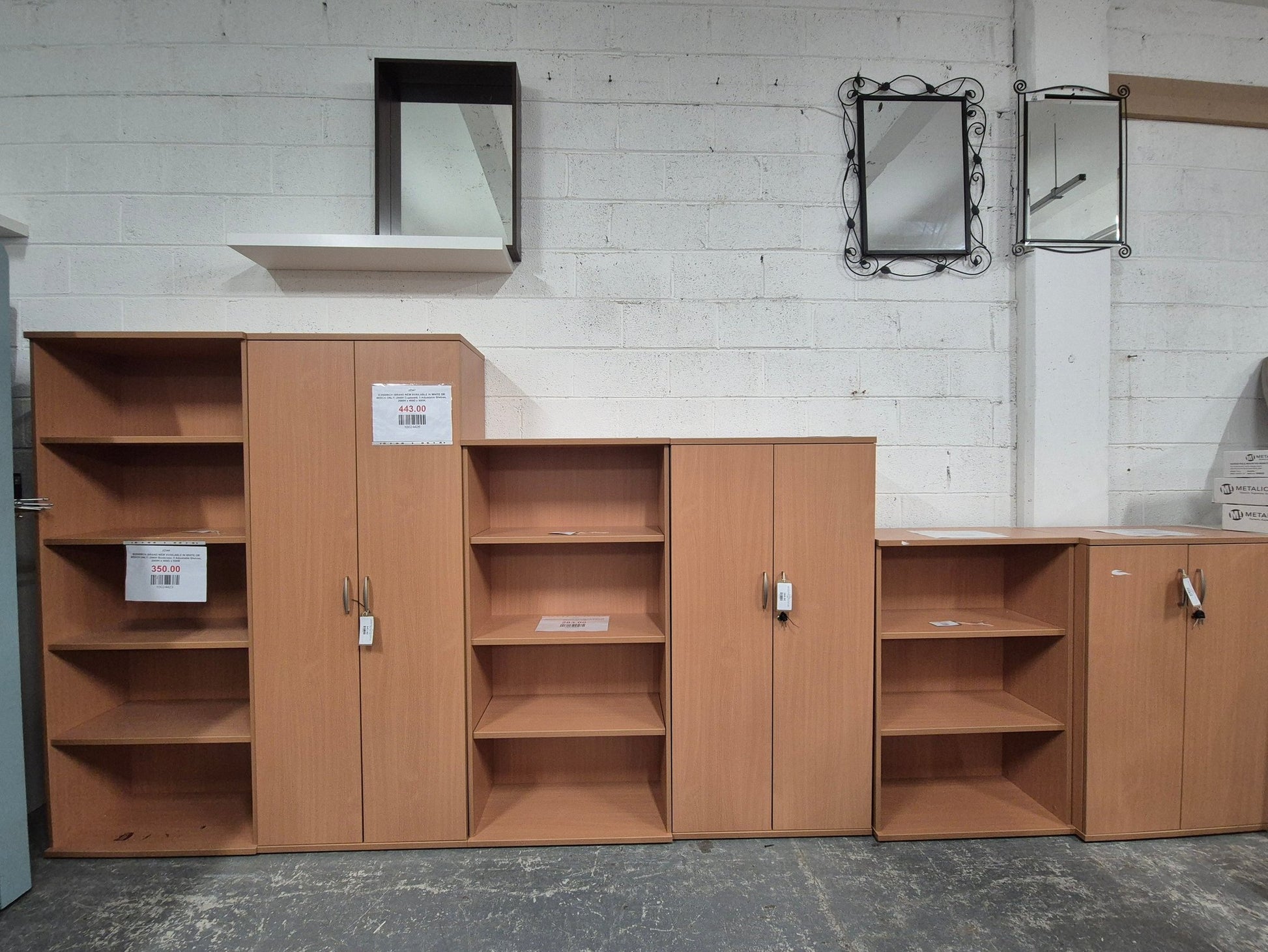 IB1600BCH (BRAND NEW AVAILABLE IN WHITE OR BEECH ONLY)  1600 Bookcase, 4 Adjustable Shelves, 1600H x 400D x 800W