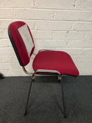 Switch SECONDHAND Wine fabric stacking chair, chrome frame 3 image
