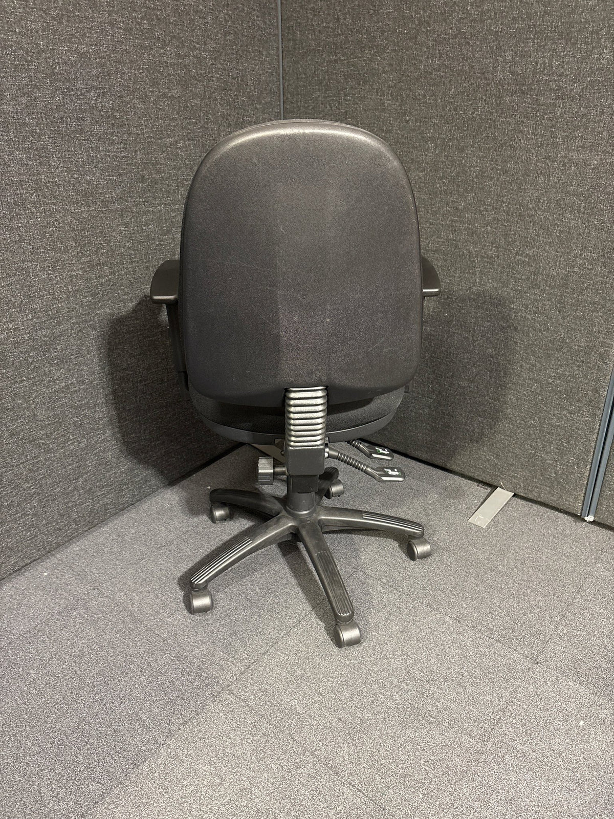 Black fabric BA900 high back swivel with fixed loop arms