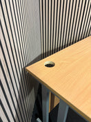 Beech 1200*800 second hand straight desk with silver cantilever frame