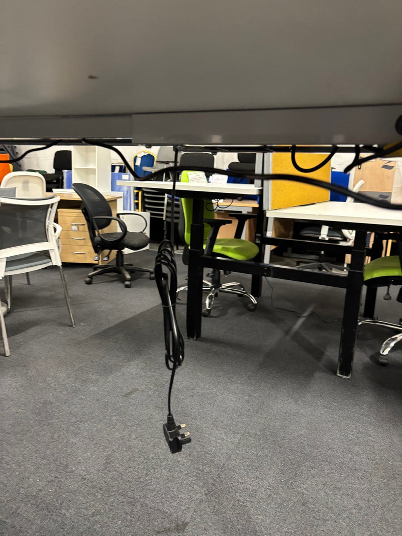 NEW height adjustable expandable electric frame. Dual Motor with 3 programmable memory, 100kg load. Sit/Stand reminder. Frame color available in Black, silver or white. PRICE INC VAT AND  A DESKTOP FROM 1200 TO 1600L
