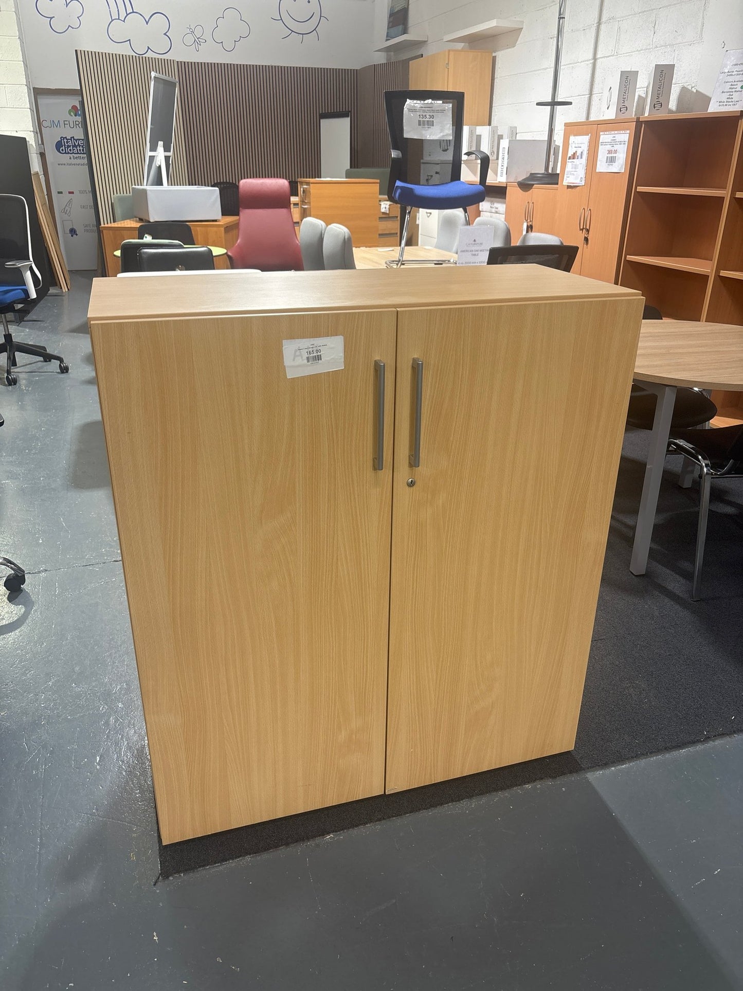 Beech 2 door storage unit - with shelves
