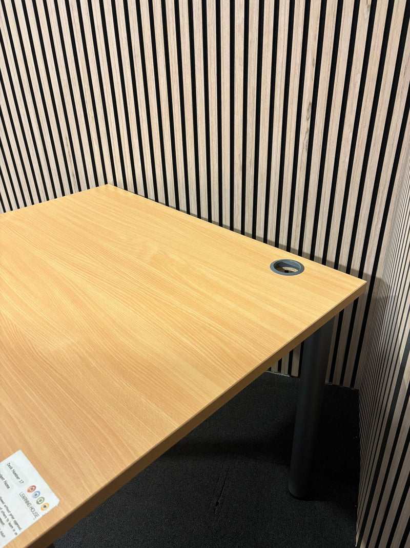 Beech 1200x800 straight study desk with twist off legs