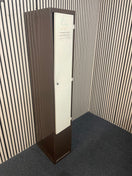 1 door coffee and cream metal personal locker (no lock or key) (H 183 x W 30 x D 46 cm)