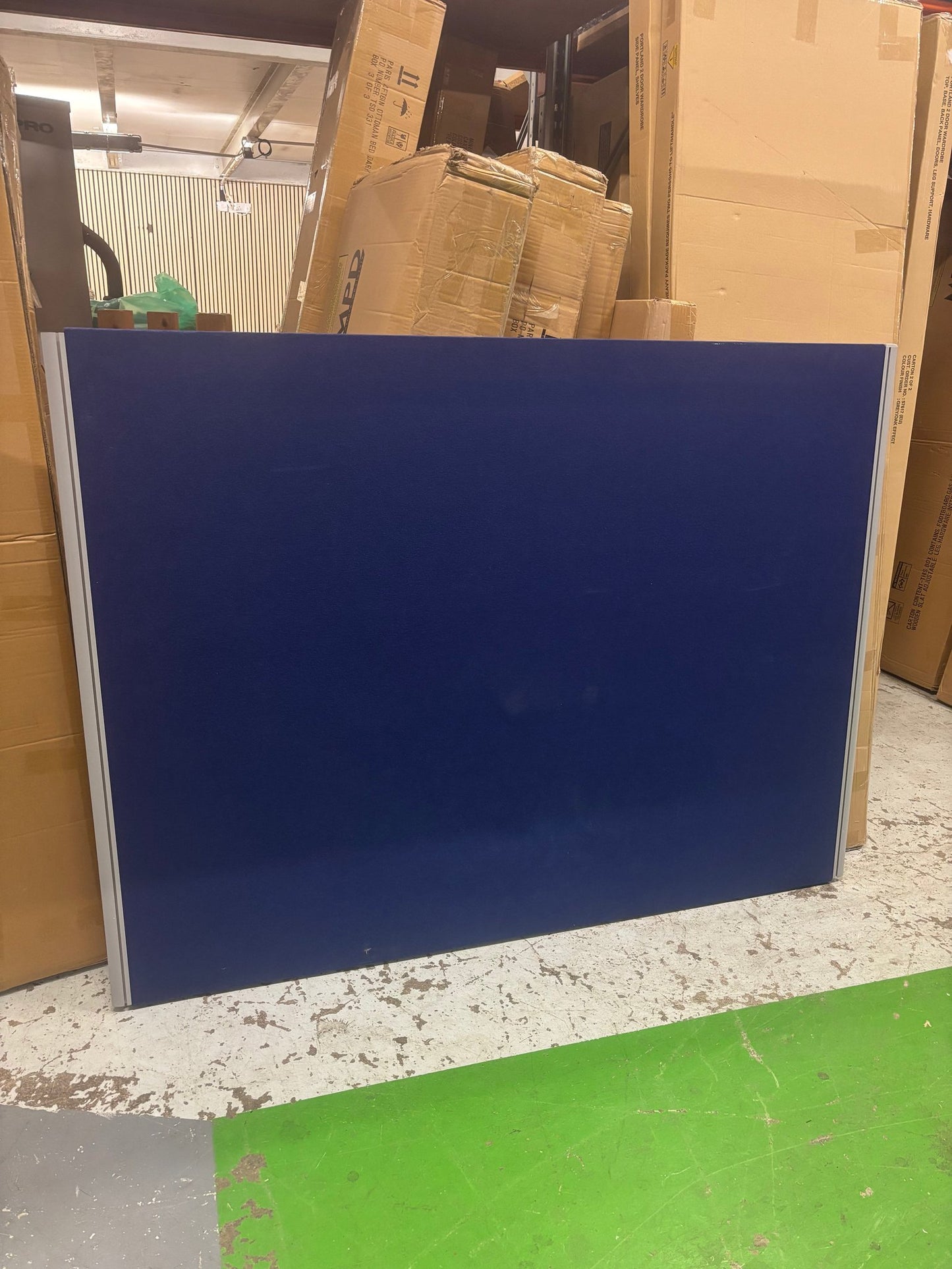 Floor standing dark blue fabric screen -  (1600mm Wide x 1200mm High)