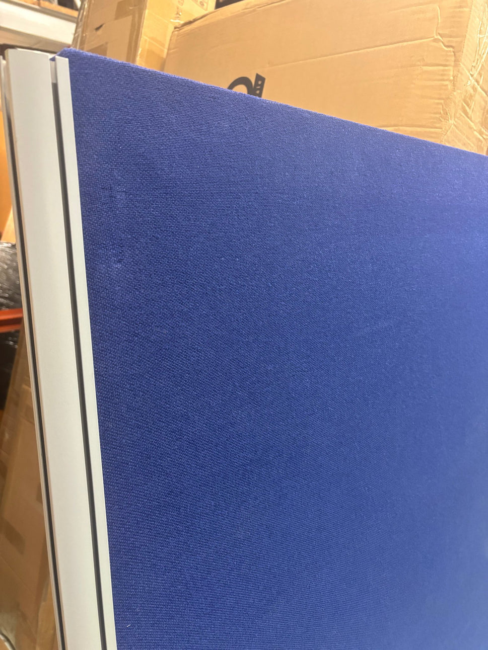 Floor standing dark blue fabric screen -  (1600mm Wide x 1200mm High)