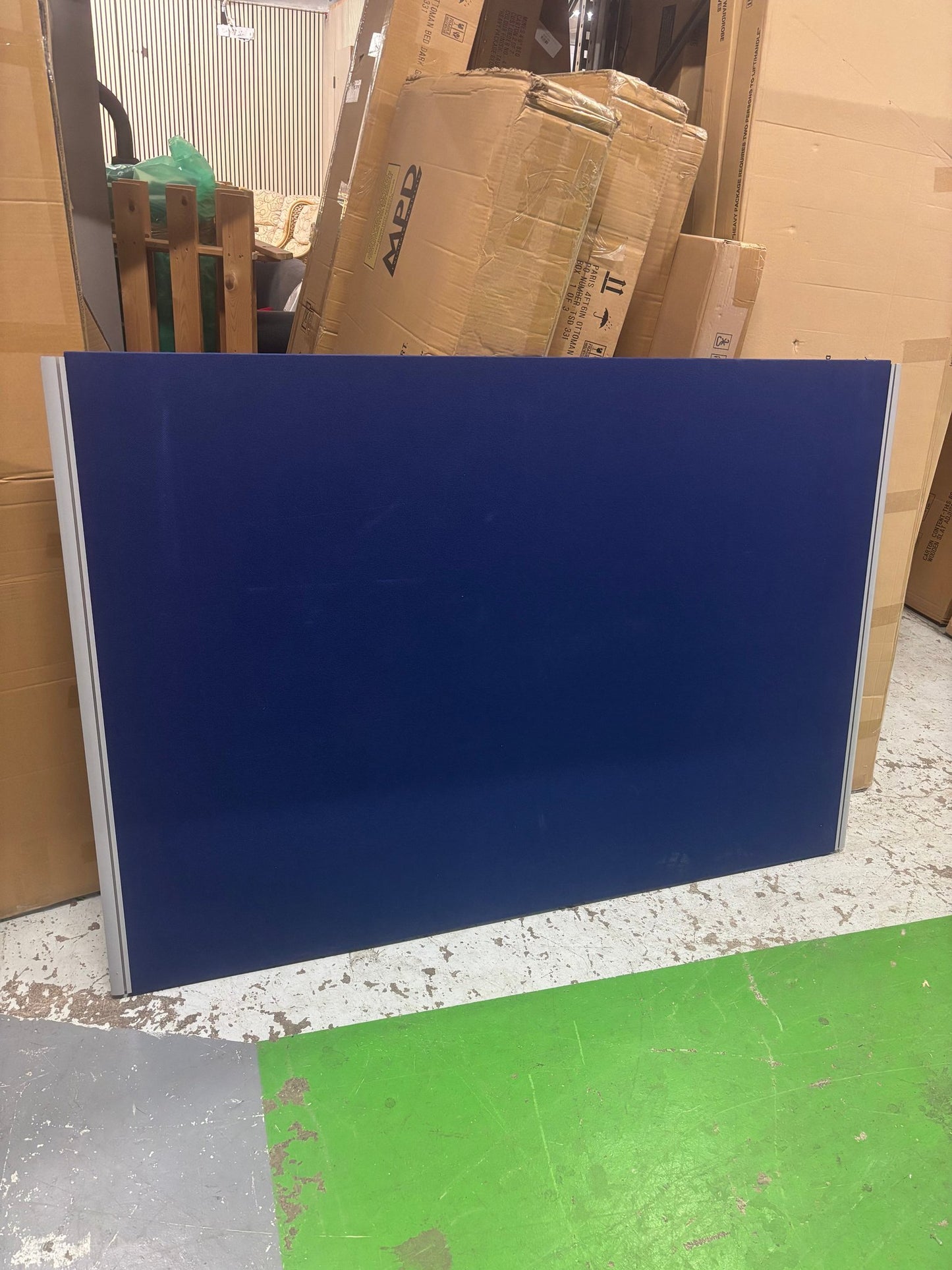 Floor standing dark blue fabric screen -  (1600mm Wide x 1100mm High)