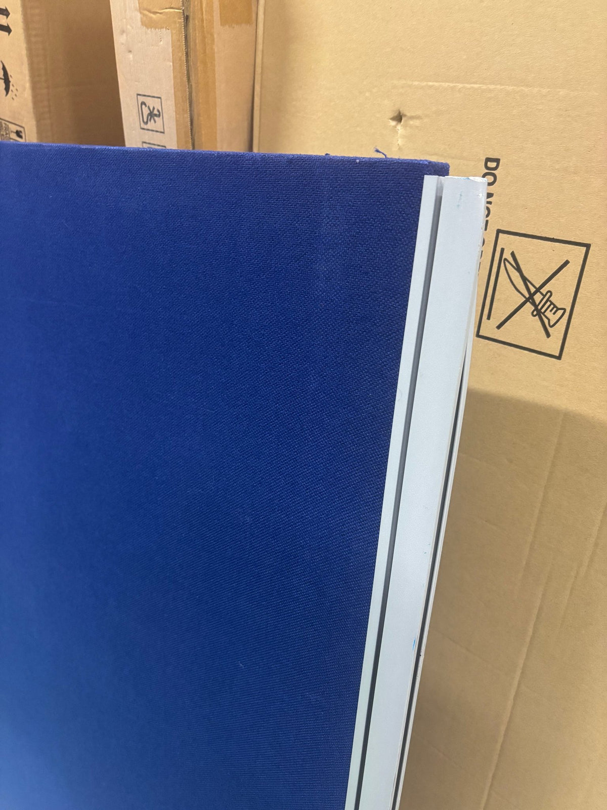 Floor standing dark blue fabric screen -  (1600mm Wide x 1100mm High)