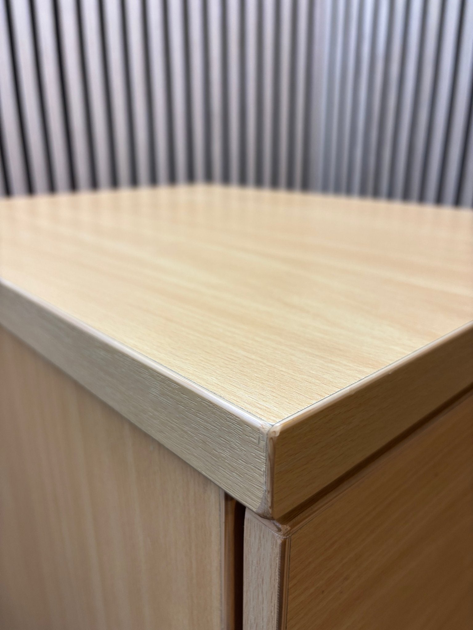 Beech 4 drawer tall wooden filing cabinet