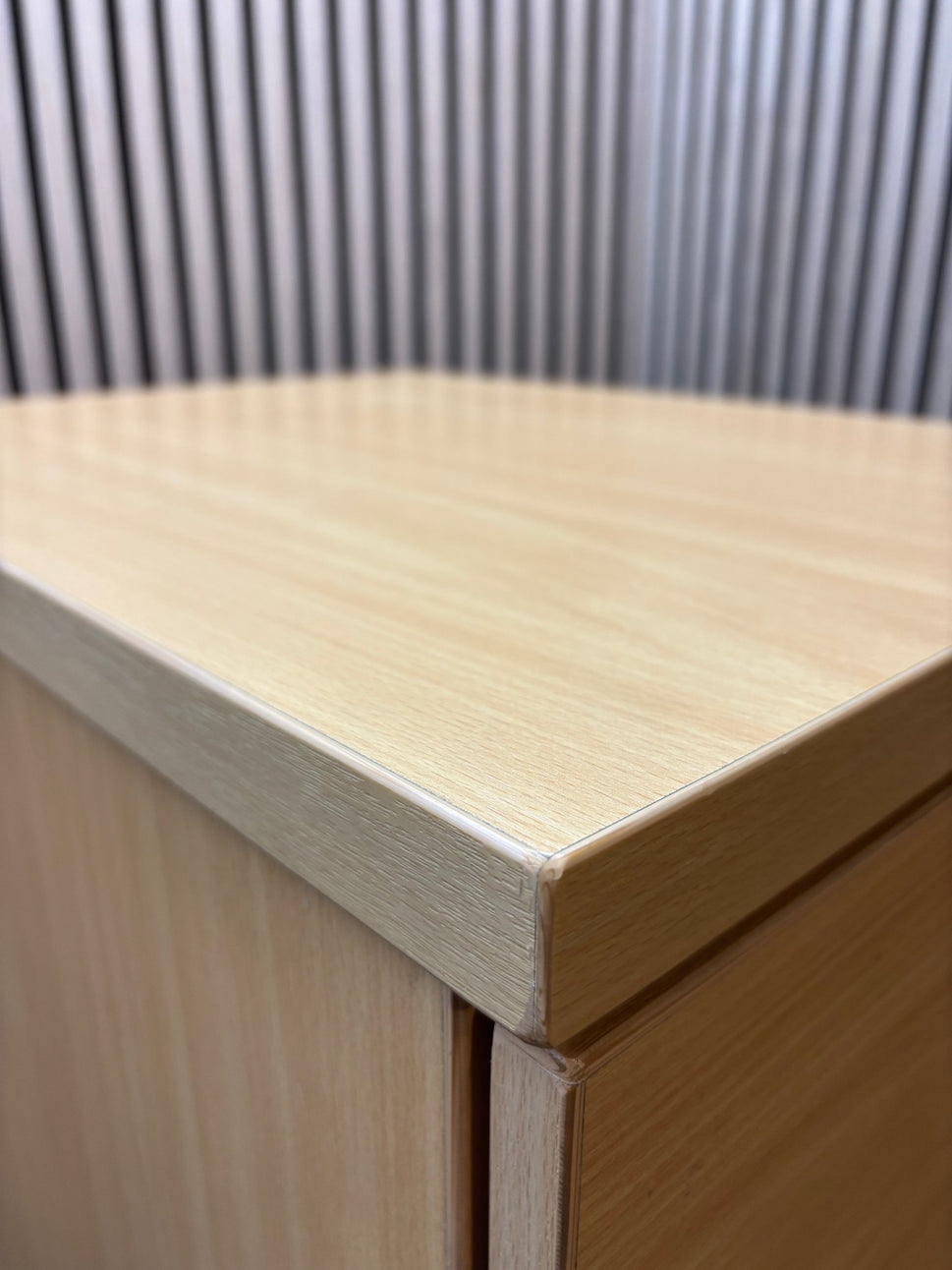 Beech 4 drawer tall wooden filing cabinet