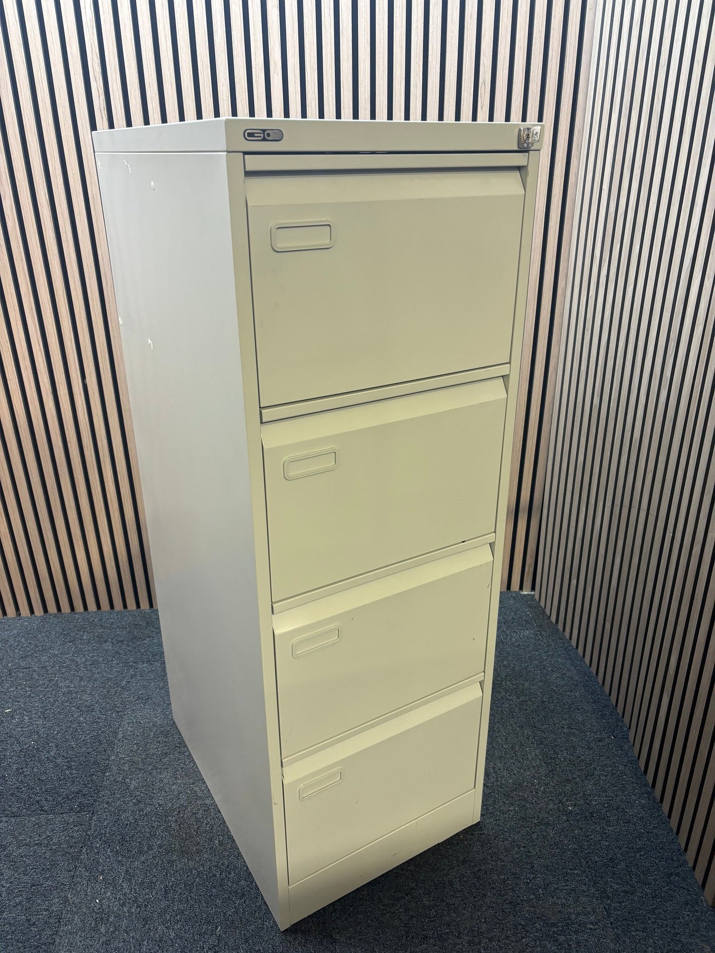 Grey GEO 4 drawer filing cabinet (H 102 x W 46 x D 62 cm)