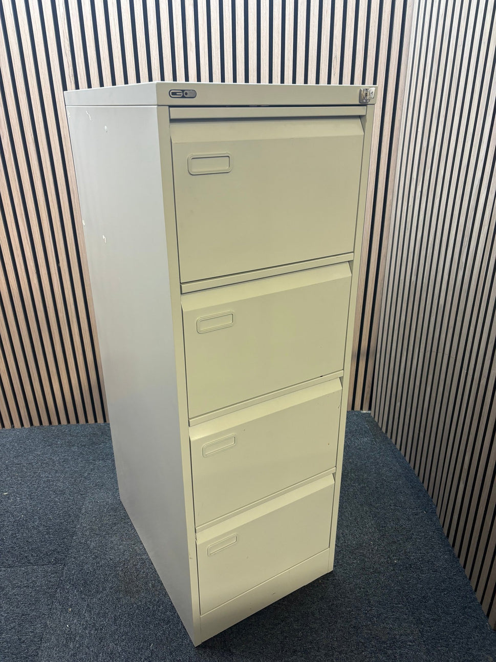 Grey GEO 4 drawer filing cabinet (H 102 x W 46 x D 62 cm)