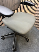 Humanscale Liberty secondhand mesh back swivel chair with fabric seat and adjsutable arms, metal polished 5 star base
