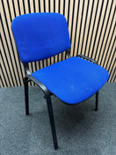Blue Fabric Stacking Chair With Black Metal Frame Second Hand Grade A/B