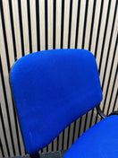 Blue Fabric Stacking Chair With Black Metal Frame Second Hand Grade A/B