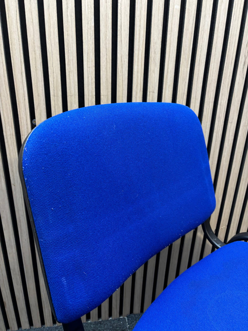 Blue Fabric Stacking Chair With Black Metal Frame Second Hand Grade A/B - image 2